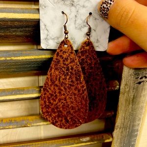 Handmade leather earrings